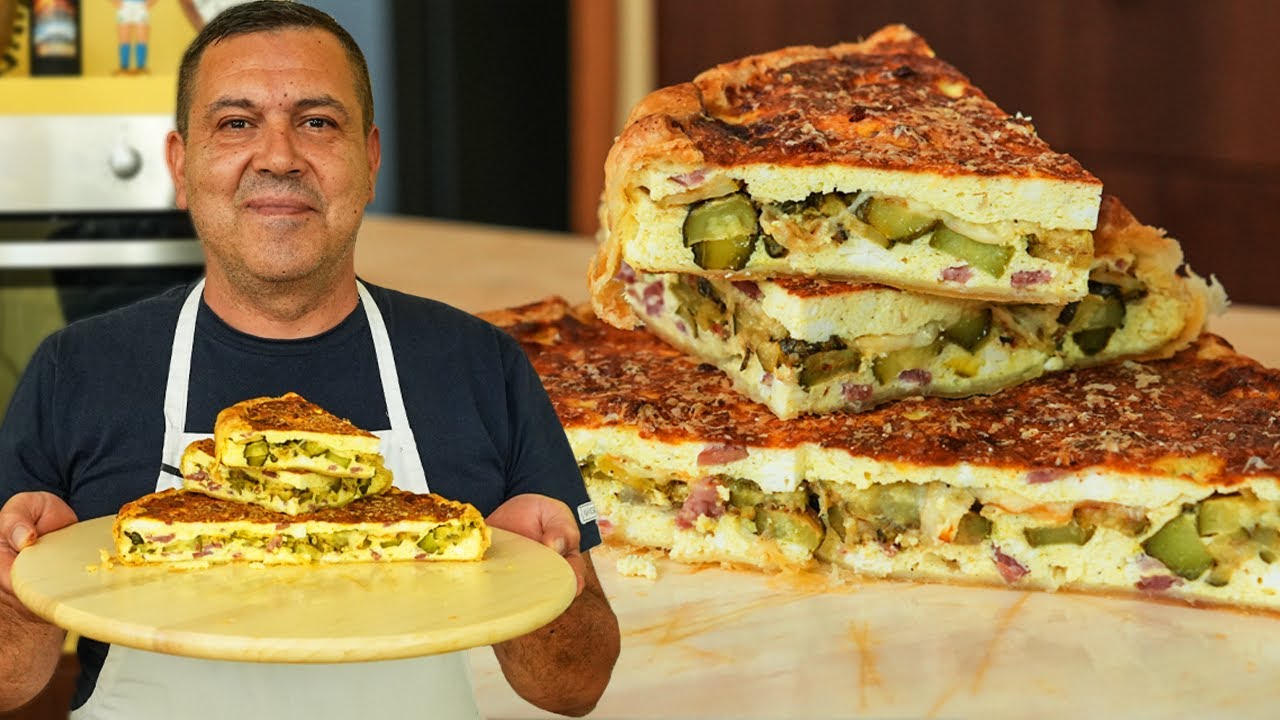TORTA RUSTICA CON ZUCCHINE RICOTTA e SALAME - Ricetta Facile FATTA in CASA