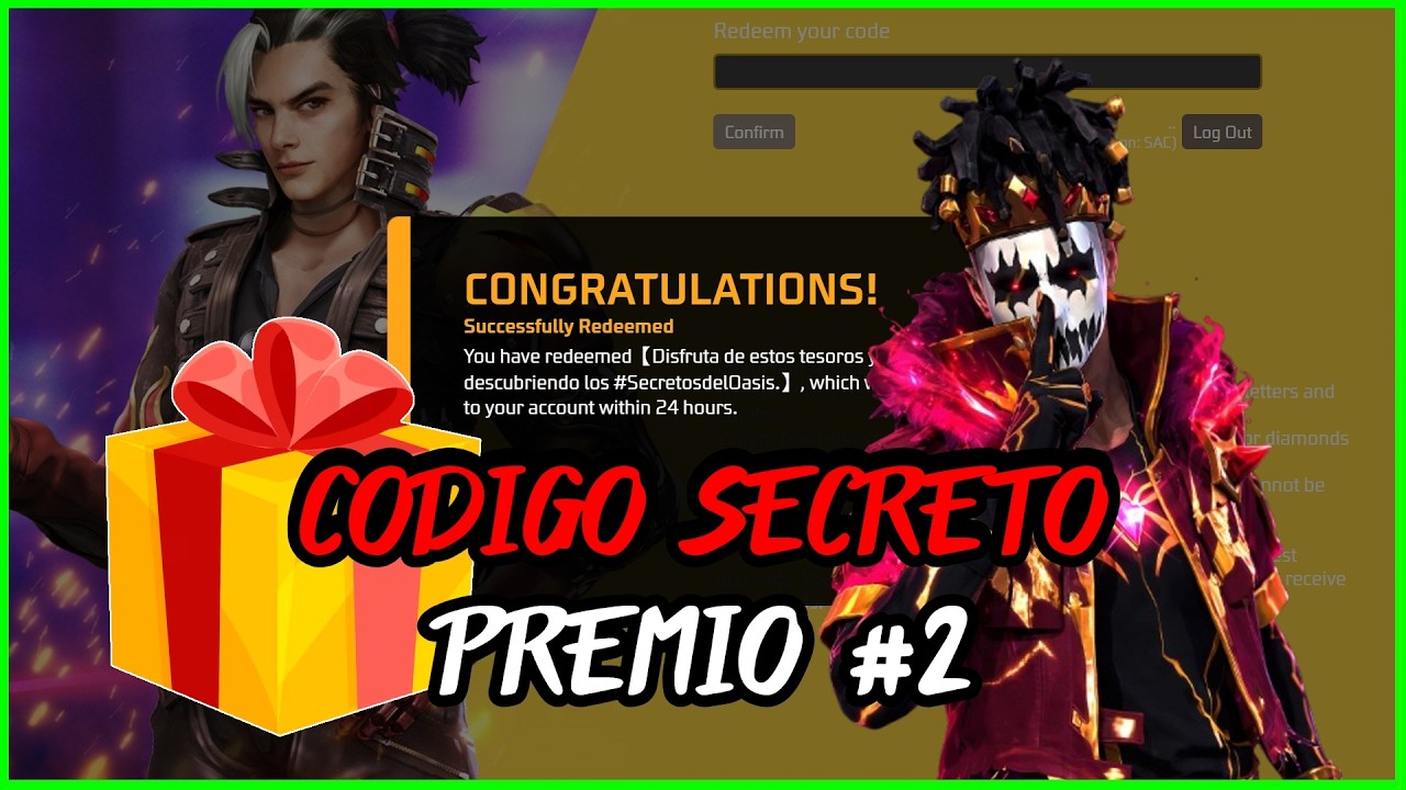 &iexcl;NUEVO C&oacute;digo GLOBAL! C&oacute;mo CONSEGUIR C&oacute;digo #2 SECRETO DEL OASIS PREMIO EXCLUSIVO GRATIS Free Fire🔥