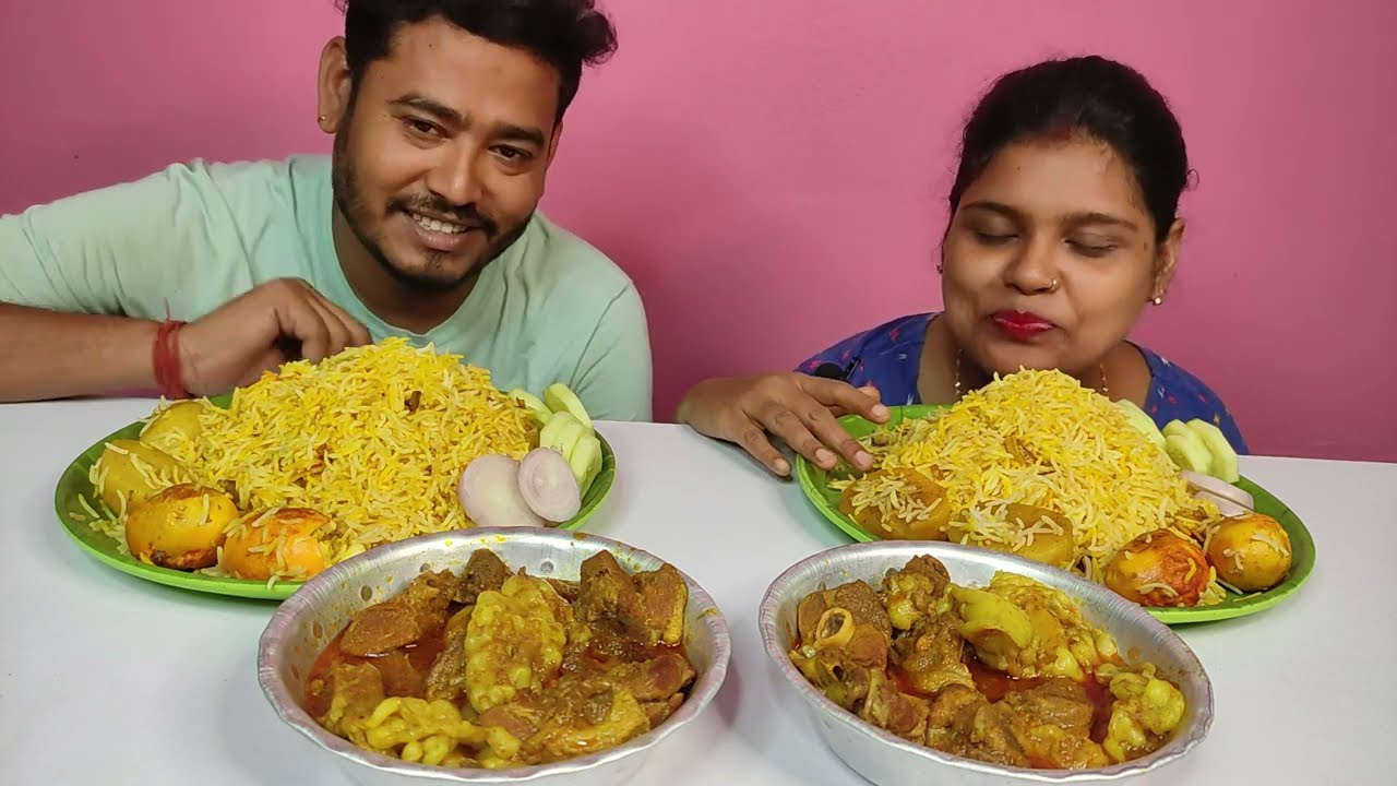 1 kg mutton curry and egg biriyani eating challenge