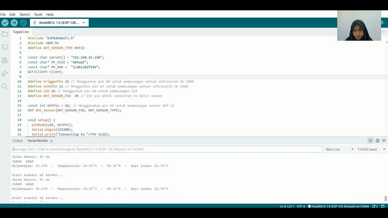 Monitoring Jarak, Temperature, dan Kelembapan dengan Menggunakan Database