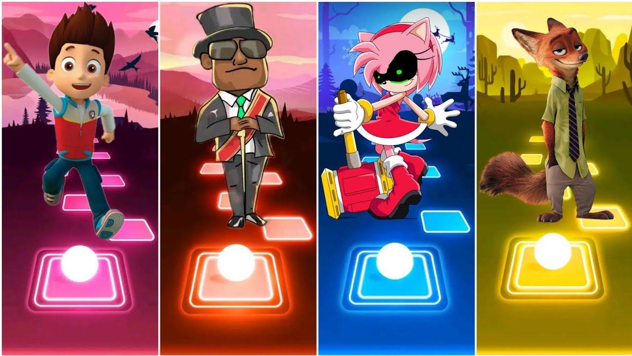 Paw patrol Vs Coffin dance Vs Sonamy Vs Zootopia !!! TIles hop EDM Rush
