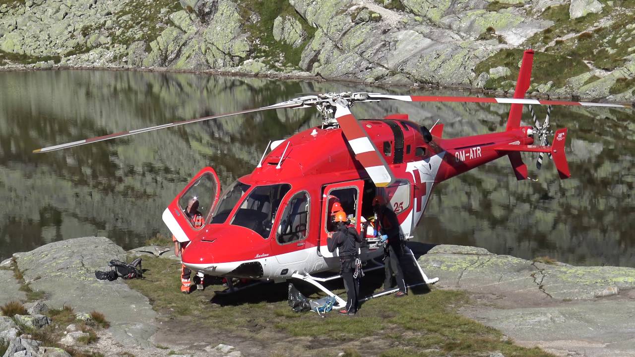 Akcja ratunkowa (Rescue action) polskiej taterniczki na ścianie Łomnicy - w 4K, Słowacja