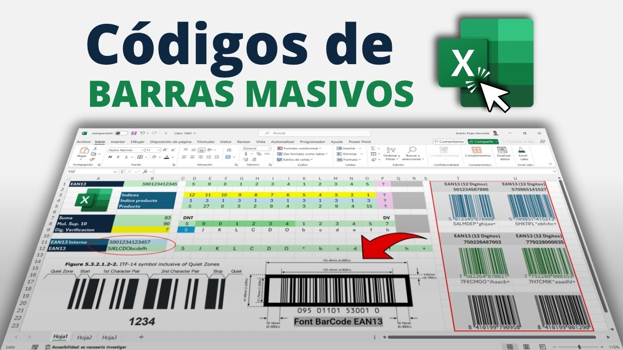 EAN13CODE La Función para Crear CÓDIGOS DE BARRA Masivos en Excel