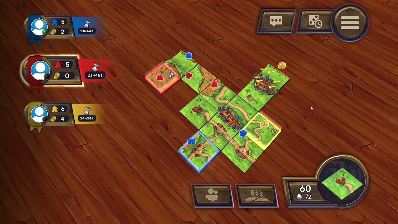 Jogando Carcassonne online/ Carcassonne online gameplay