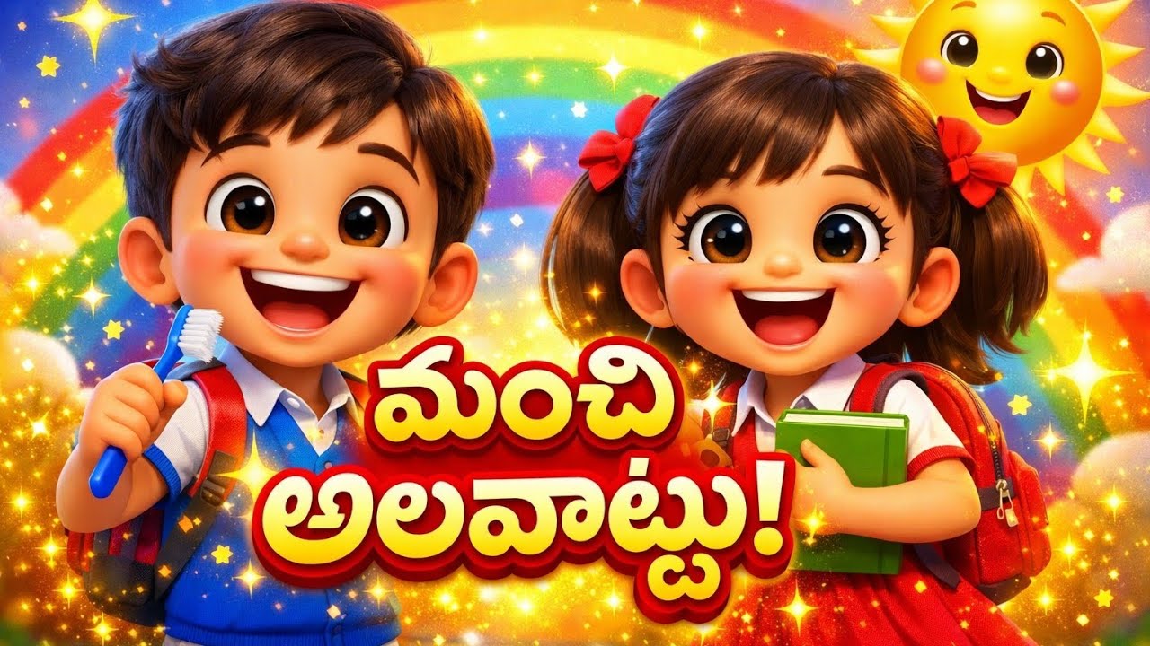 మంచి అలవాట్ల పాట 🌟 | Good Habits Song in Telugu | Telugu Kids Rhymes | పిల్లల పాటలు