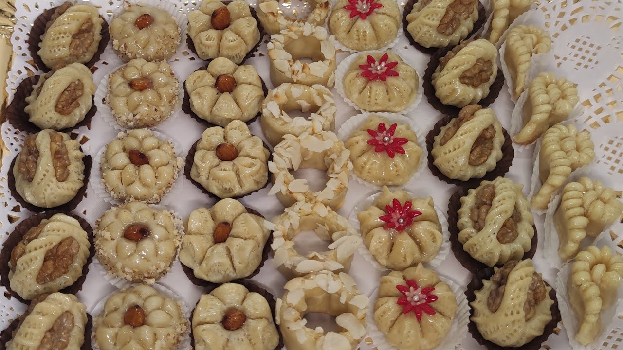 ستة اشكال لوز بلاطوا رائع بعجينه وعقدة وحدة