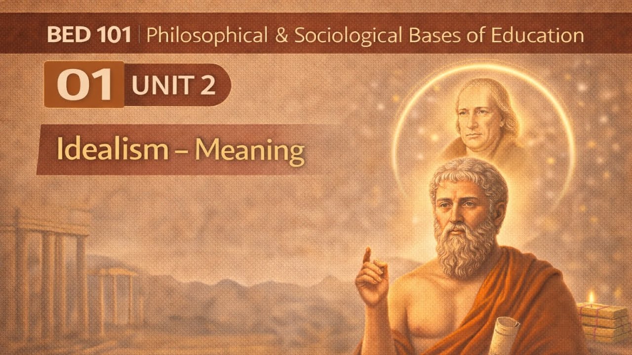 B.Ed 1st sem | (101) | Unit 2 | Idealism - meaning
