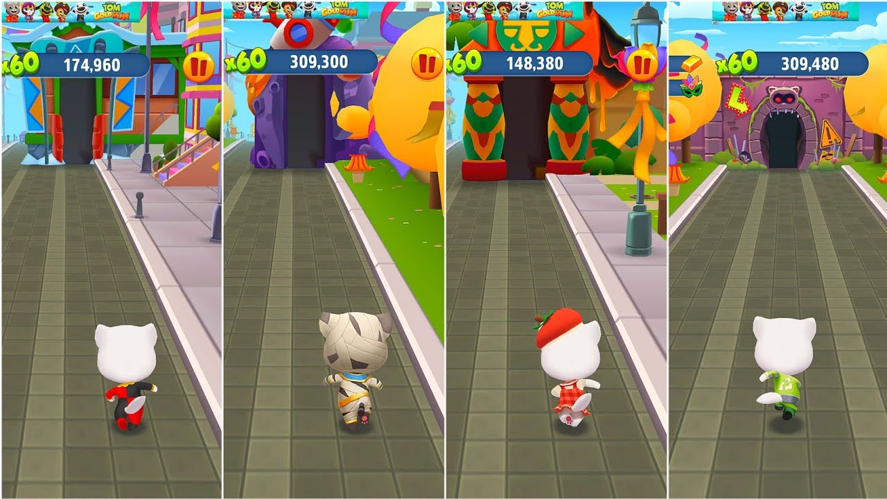 Talking Tom Gold Run Carnival Angela, Mummy Tom, Persimmon Angela, Eco Angela, RabiaGameplay