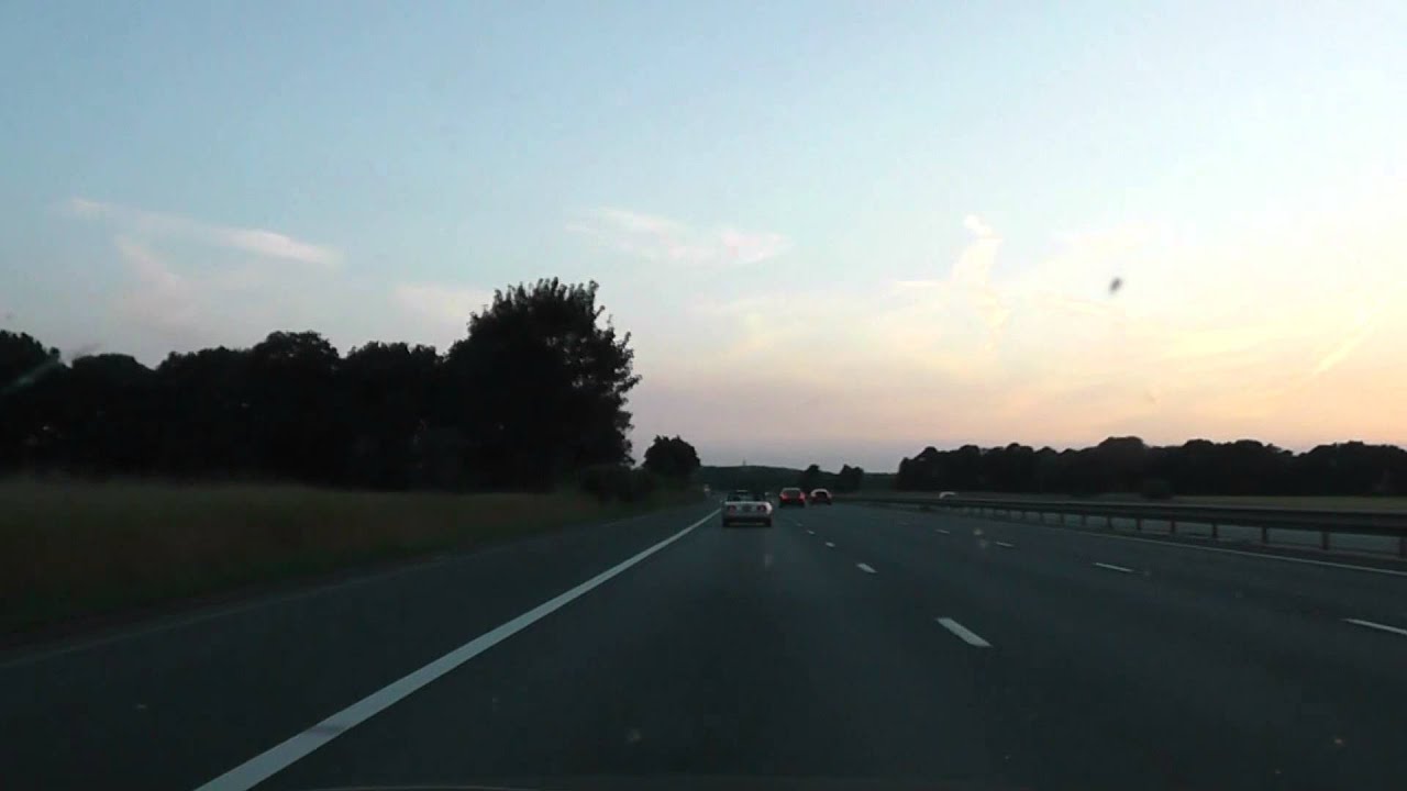 Driving On The M62 Motorway From J9 Warrington To J6 Widnes, Merseyside, England 7th July 2013
