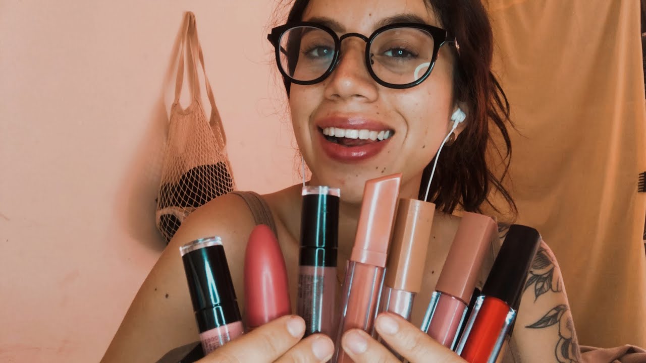 ASMR probando todos mis labiales 💄 👄 con chicle