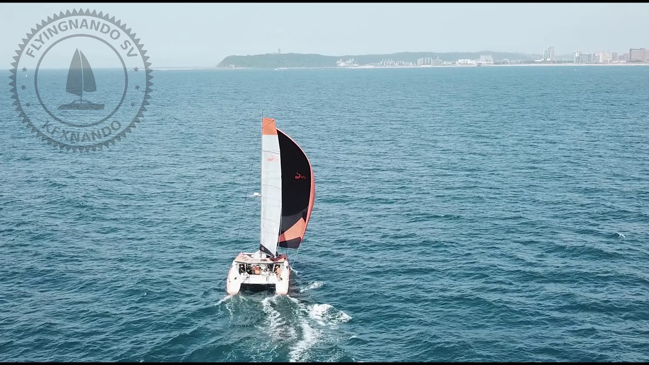 Flying The Spinnaker Drone Footage Scape 40 Performance Catamaran Filmed in 4K