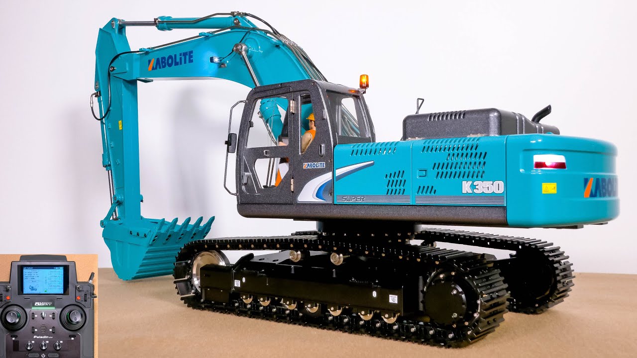 UNBOXING KABOLITE K350 HUINA RC HYDRAULIC MODEL EXCAVATOR RTR, LIGHTS, SOUND, FLYSKY PALADIN PL18 EV