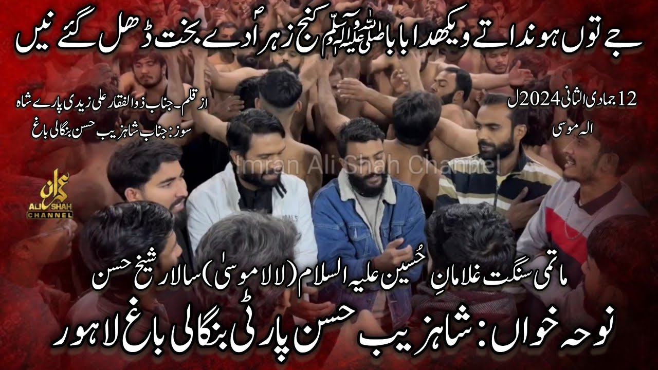 New Noha | Shahzaib Hassan Party | 12 Jamadi Ul Sani 2024 Lala Musa | Jai Tu Honda Te Waikhda Baba