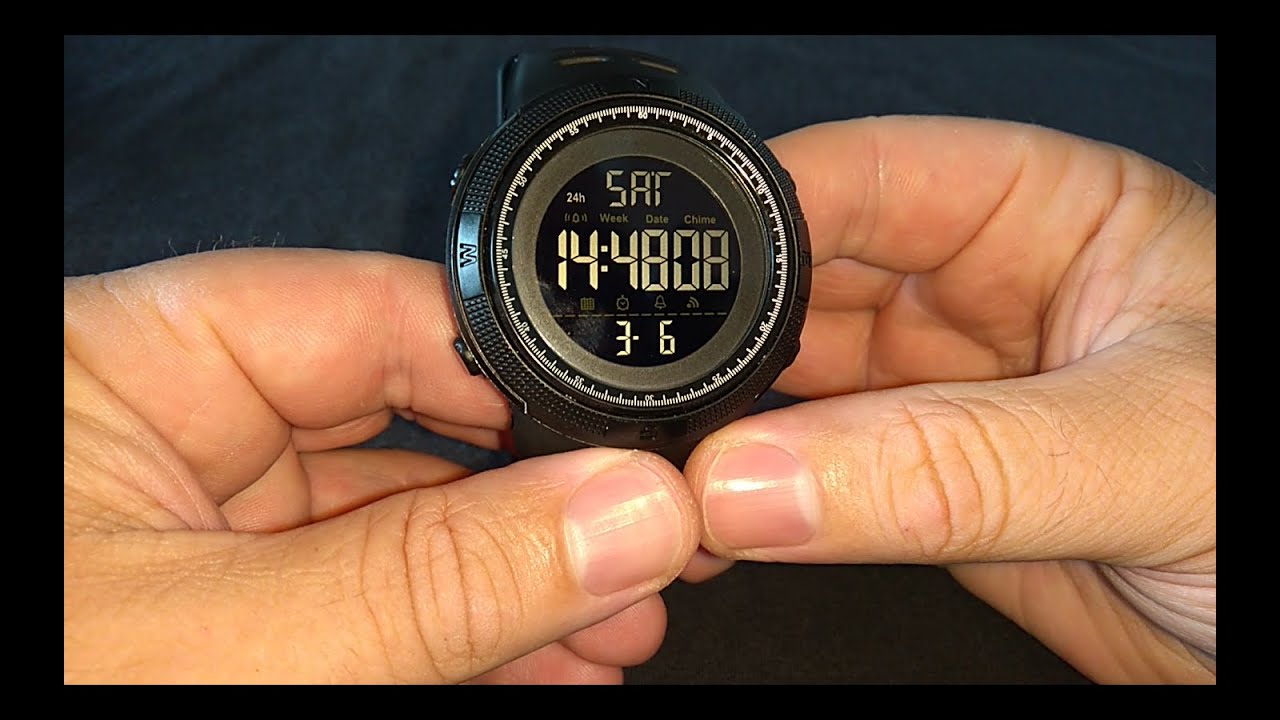 Como ajustar a hora e regular outras configurações do relogio skmei 1251 digital