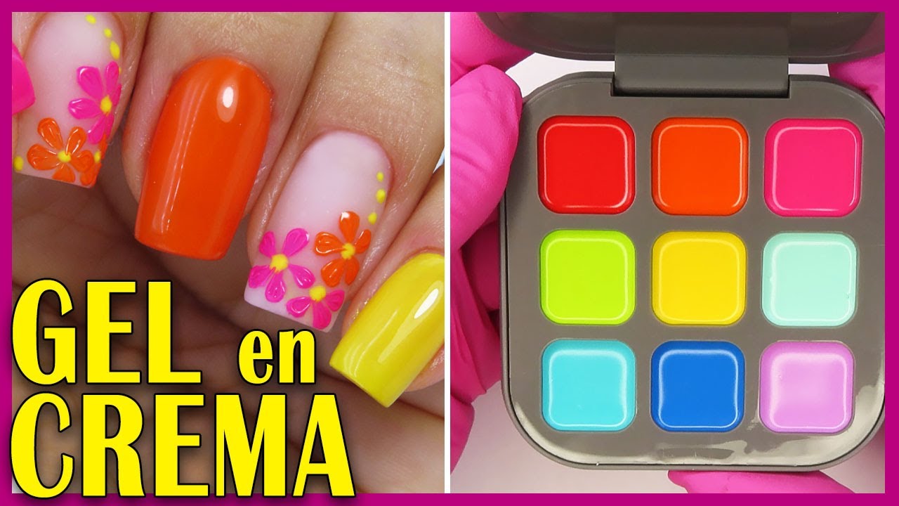 Probé el NUEVO GEL en CREMA! 😱 para mi Retoque de Uñas de GEL / Uñas con Flores Nail Art