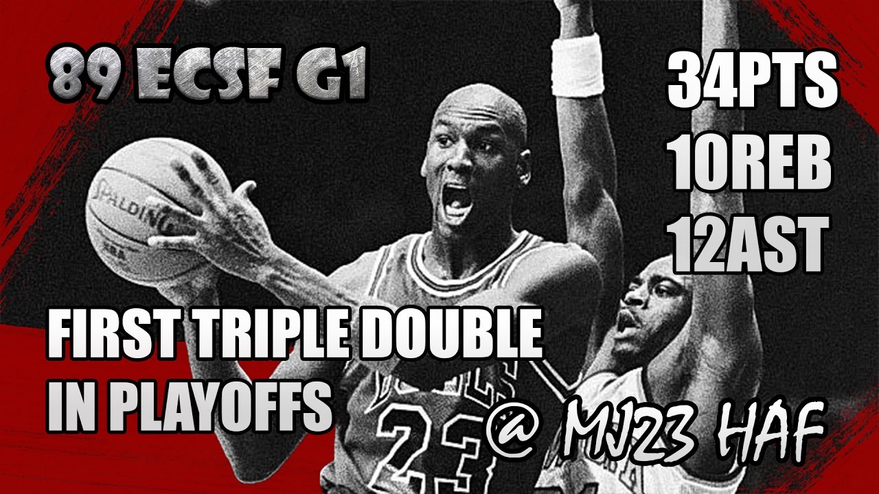 Michael Jordan Highlights 1989 ECSF Game 1 vs Knicks - 34pts, First Triple Double in Playoffs!