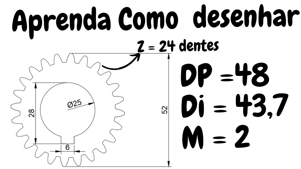 AULA 2 | Como desenhar engrenagem cilíndrica de dentes retos no AutoCAD