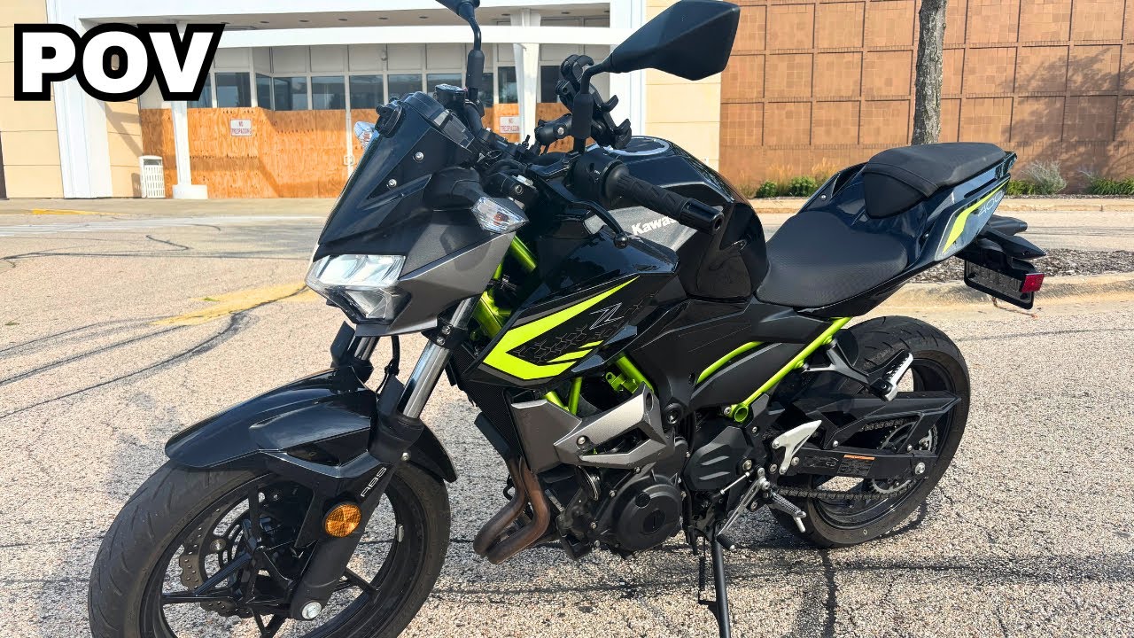 POV Riding my Kawasaki Z400 - Home from the Mall!
