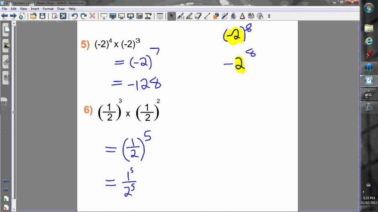 3.3a exponent laws