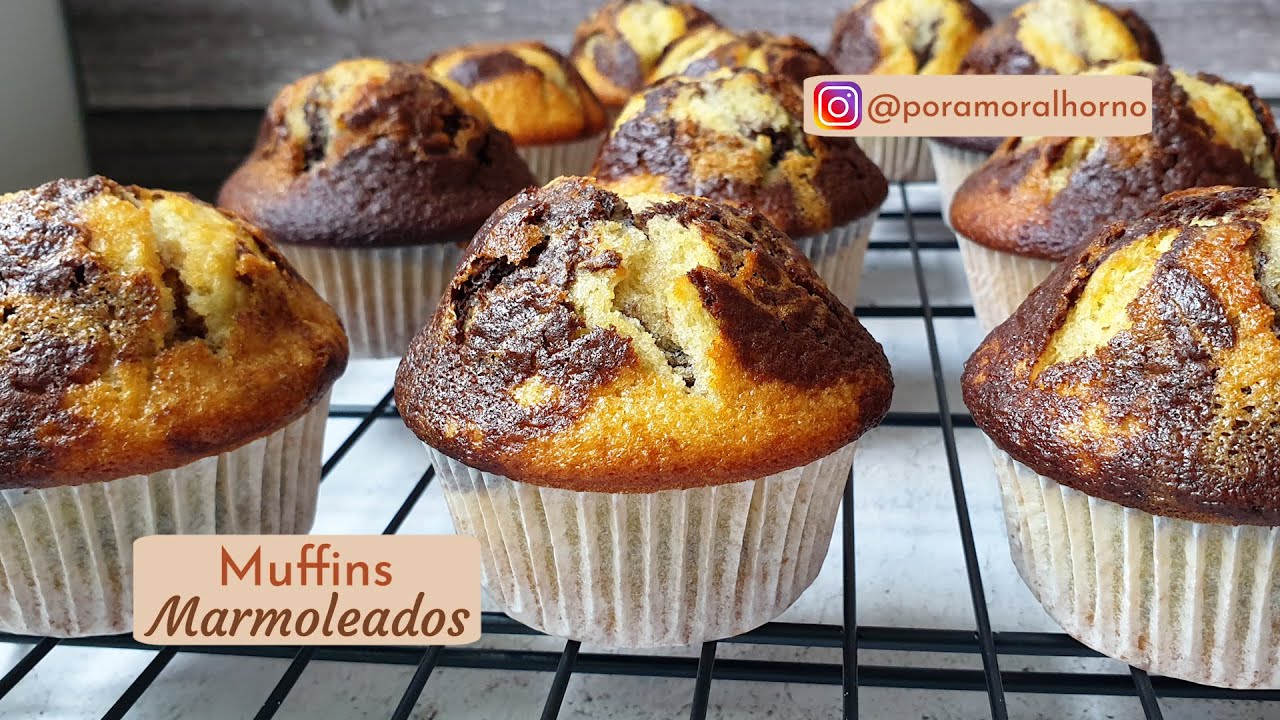 Muffins marmoleados - receta facil y rapida