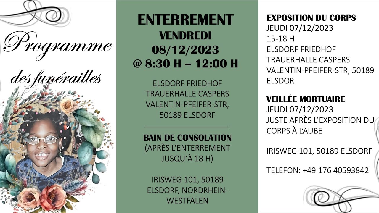 Enterrement de Mama Plessers Nzolani EBNM KCC Allemagne.