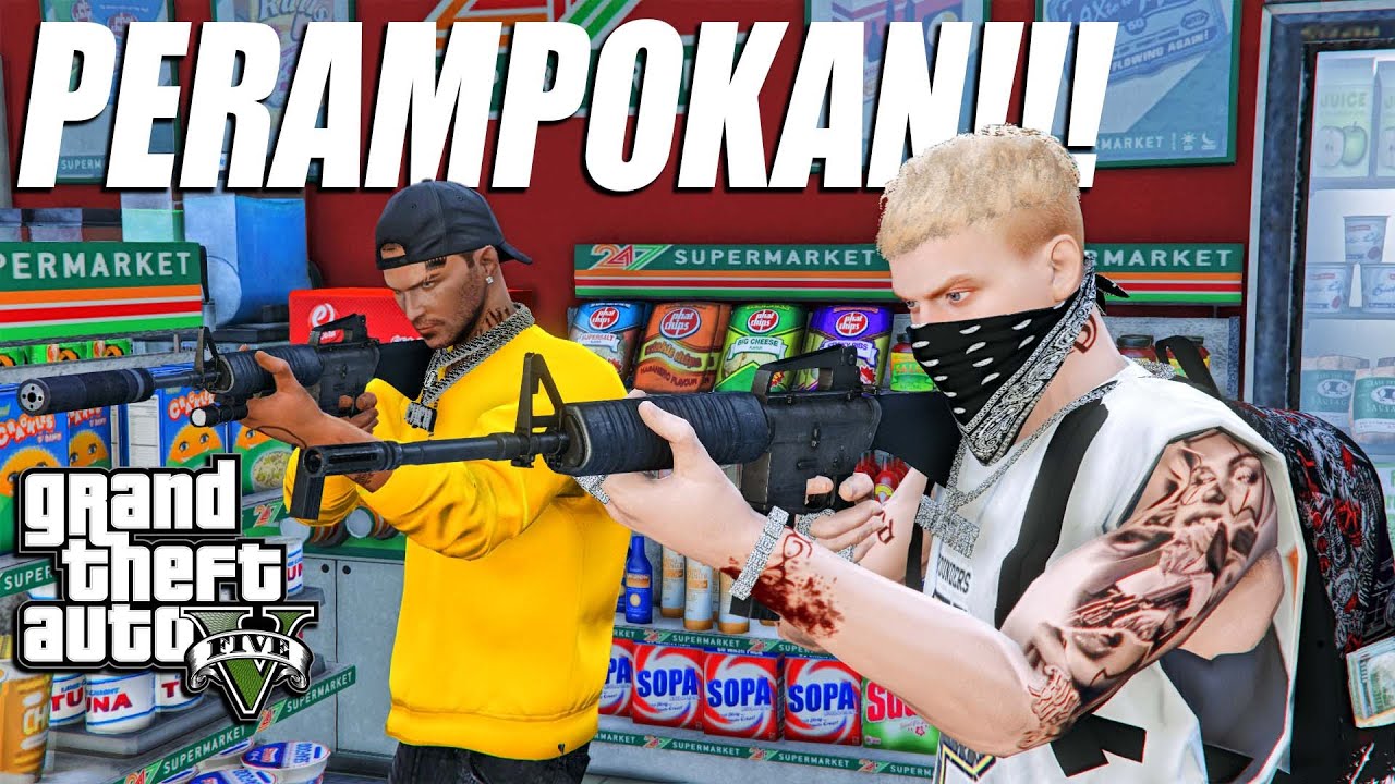 AKSI DUO SKYLINE! PERAMPOKAN SUPERMARKET PALING EPIC DI LOS SANTOS!!! -GTA V ROLEPLAY