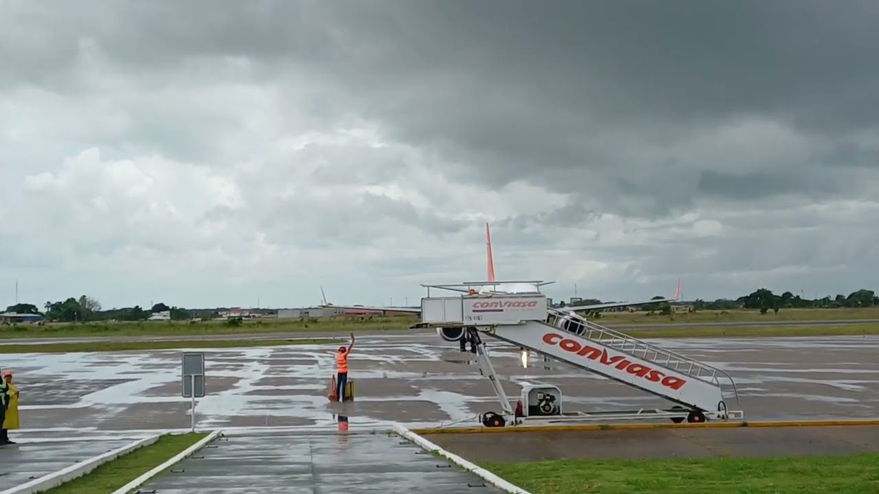 Llegada Embraer 190 Conviasa  Aeropuerto José Tadeo Monagas SVMT-MUN 