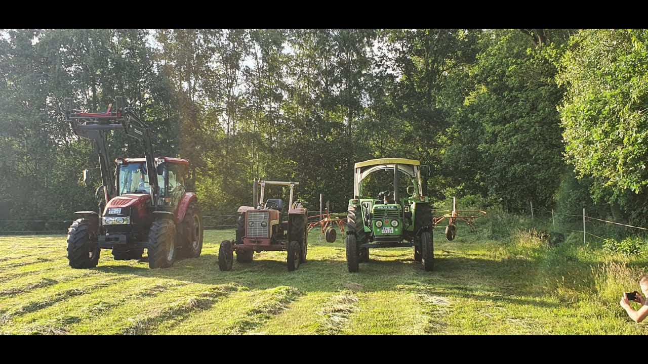 Heu Pressen mit einer Welger Ap53 im Ersten Schnitt | Deutz D 6206 | Pov