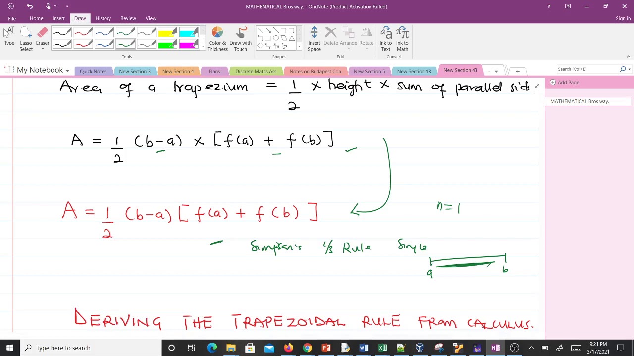 Numerical Integration Trapezium Rule