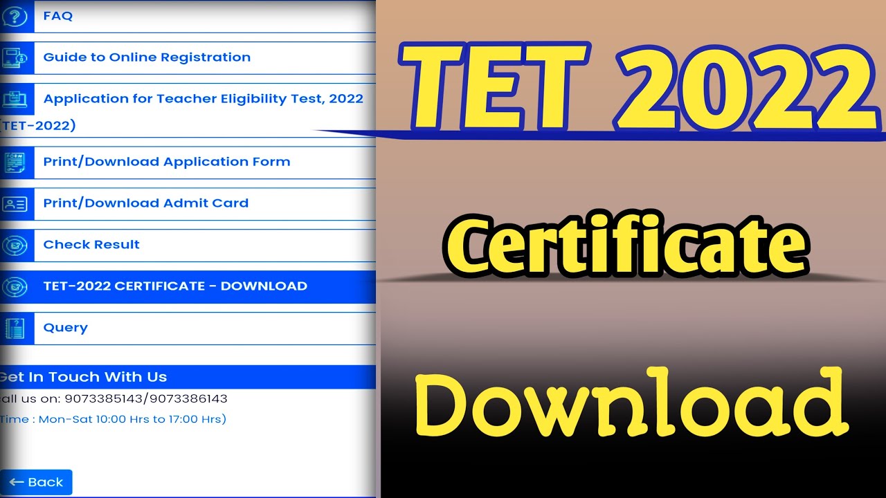 TET 2022 Certificate Download 2023 | primary tet 2022 certificate download