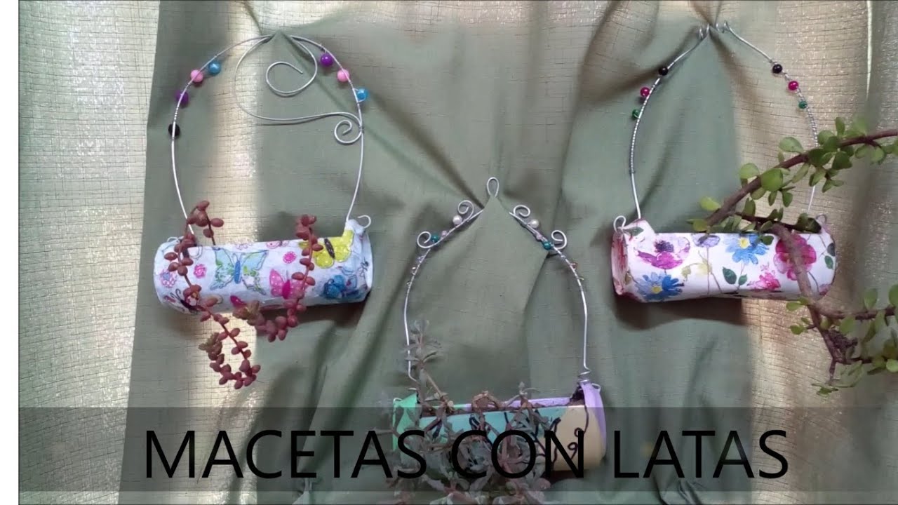 Macetas con latas reutilizadas