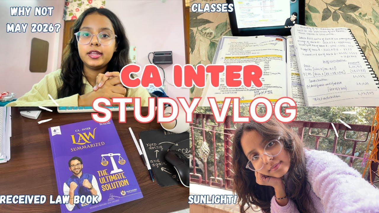 CA Inter Study Vlog📚|Received Law books| | Taking 4 classes| #caintermediate 