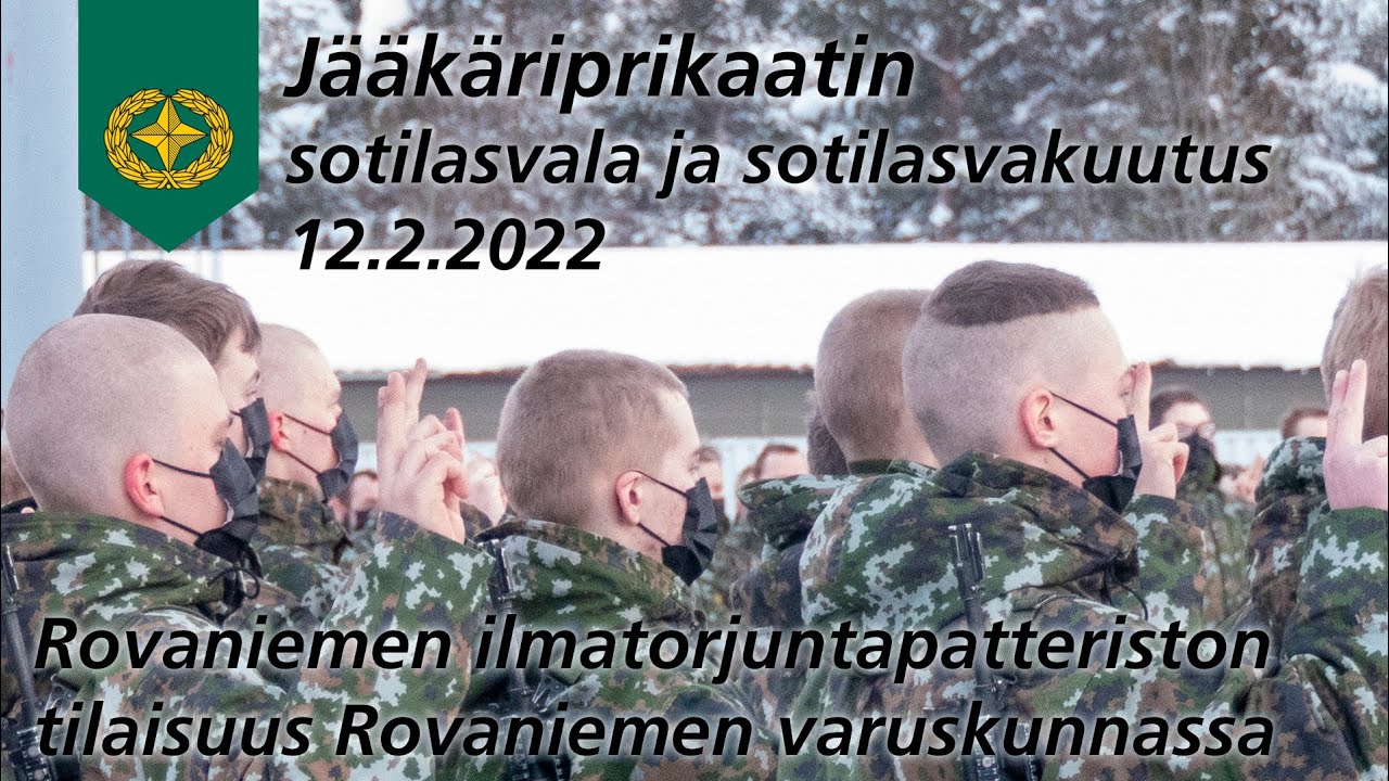 Rovaniemen ilmatorjuntapatteriston sotilavala- ja sotilasvakuutustilaisuus 12.2.2022 Rovaniemi