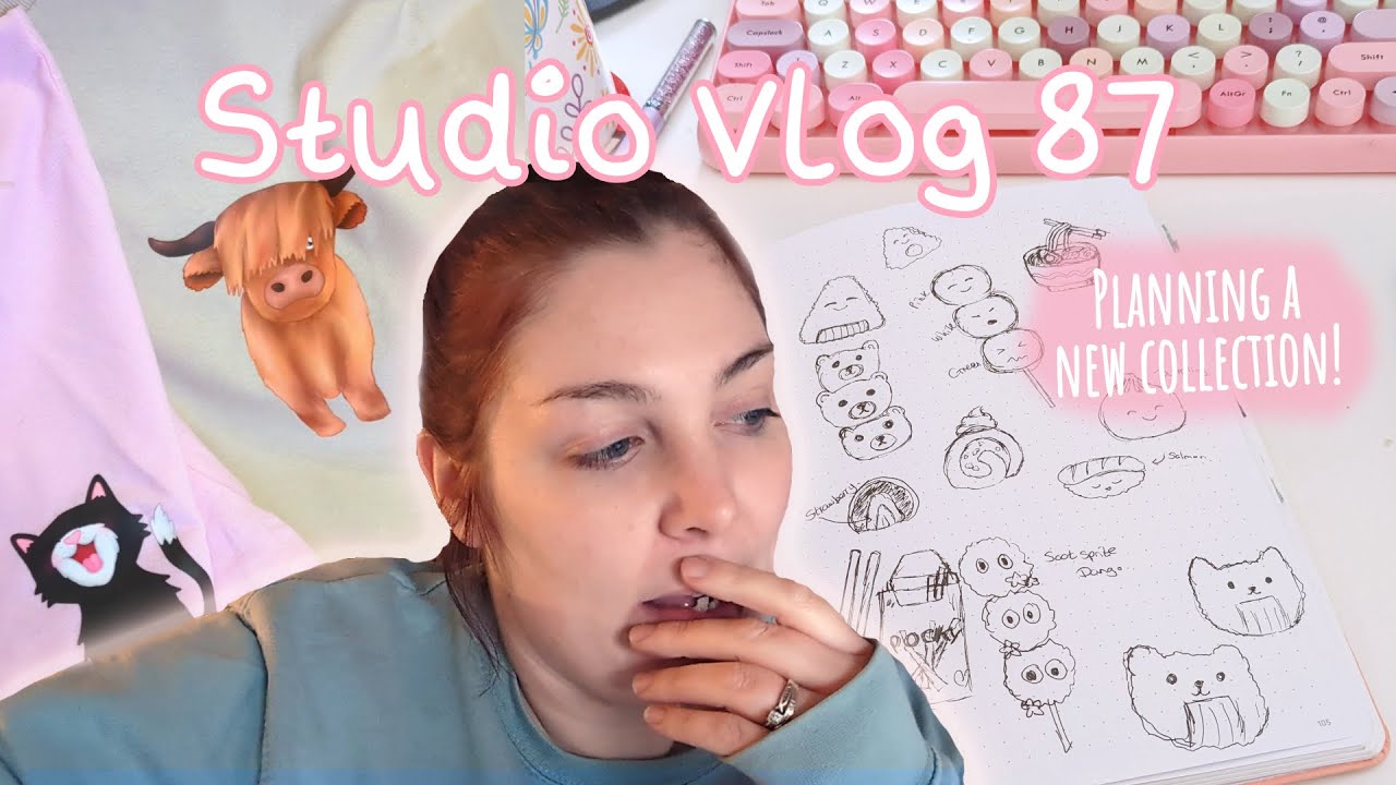 Studio Vlog - Planning a new collection, sketching, creating new products and pressing t-shirts - 87