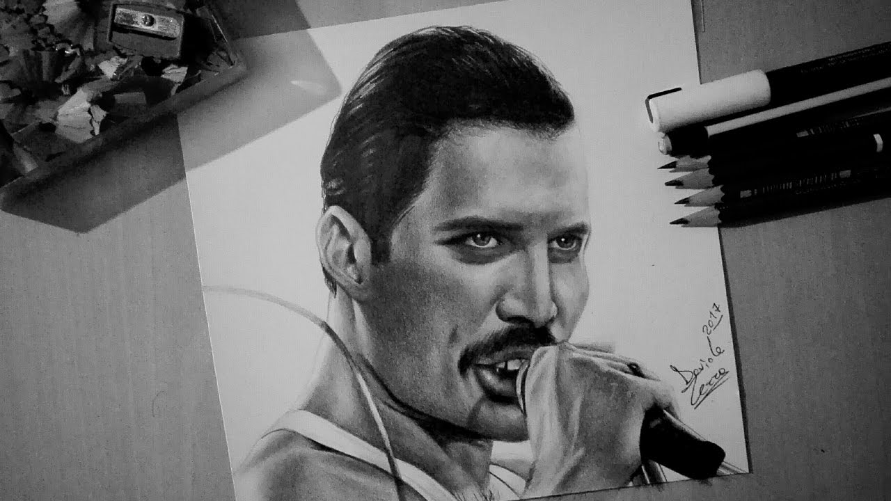Drawing Freddie Mercury from 