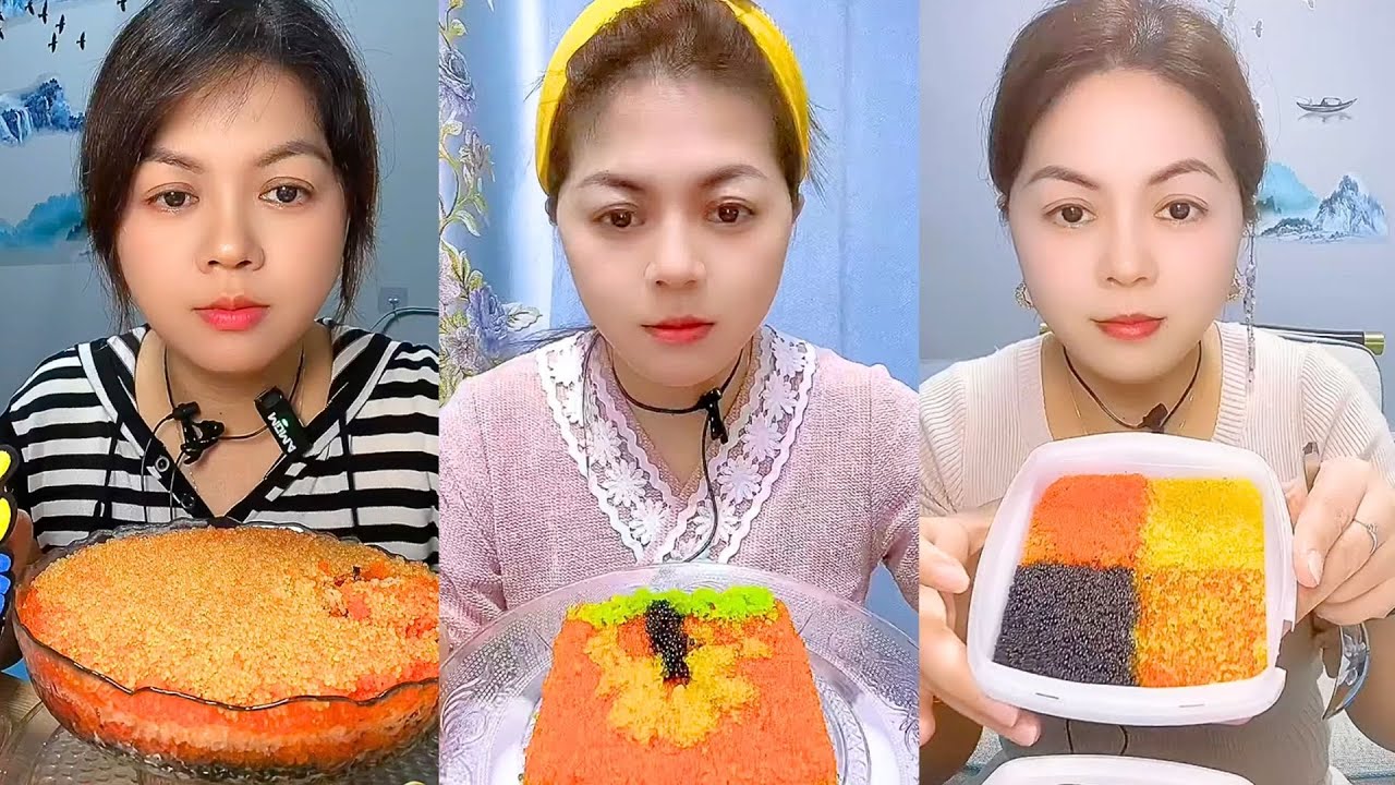 Chinese Colorful Fish Roe ASMR | Layered Seafood Eating Sounds #53