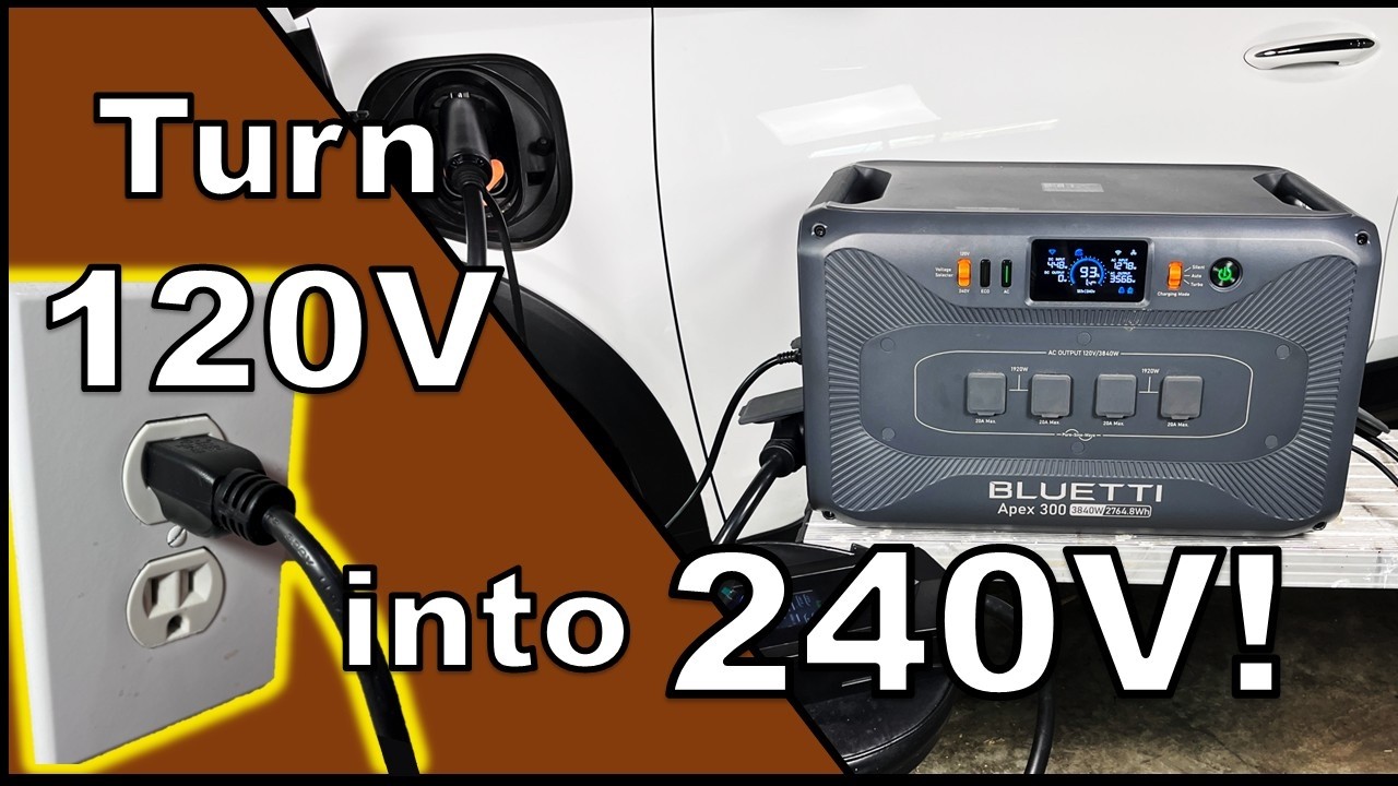 Как питать электроприборы от сети 120 В с помощью устройства Bluetti Apex 300 от сети 240 В