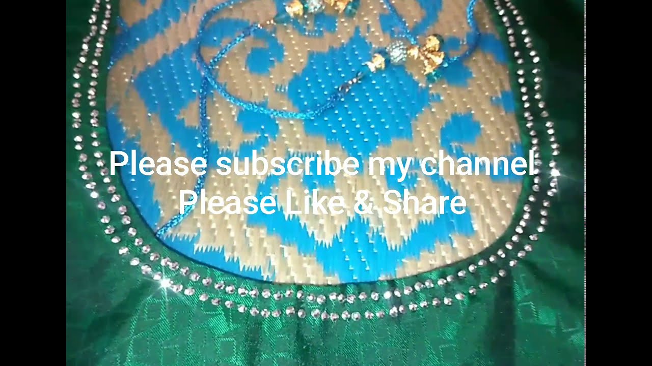 Simple hand work on stitched blouse /stone work/malayalam#blouse #simple #design with#stone #easy