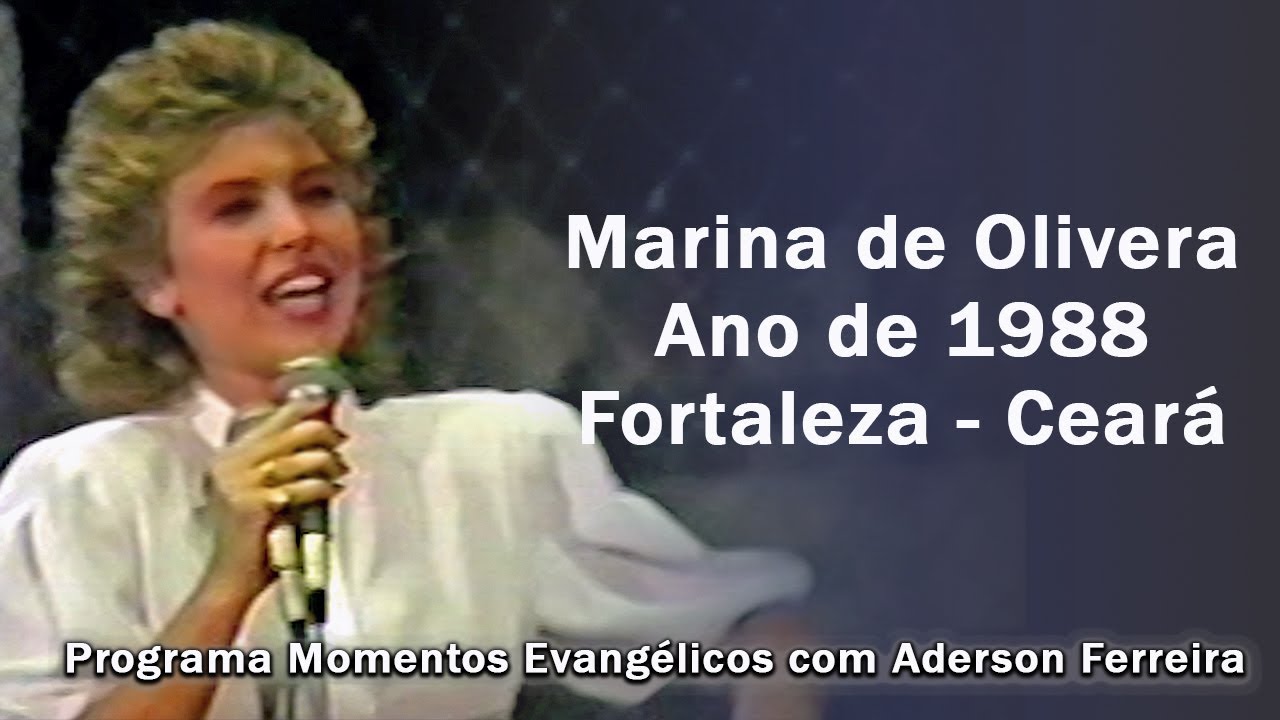 Marina de Oliveira no programa Momentos Evangélicos com Aderson Ferreira ano de 1988 Fortaleza - Ce