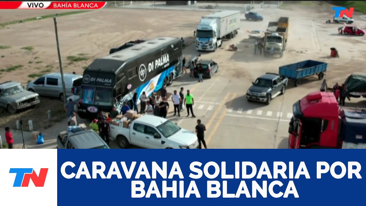 LLEGÓ MARCOS DI PALMA CON LAS DONACIONES Y LA CARAVANA SOLIDARIA A BAHÍA BLANCA