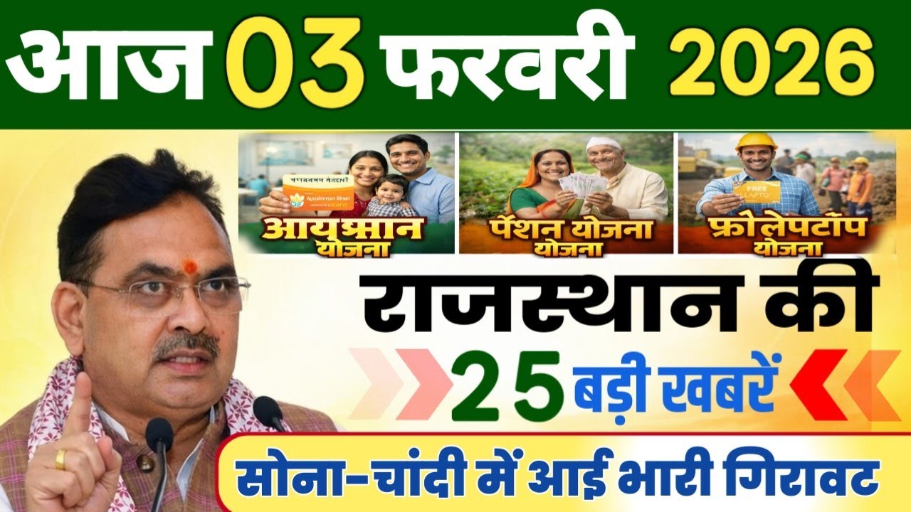 Rajasthan Today News | राजस्थान आज के मुख्य समाचार | 01 फरवरी 2026 | Rajsthan News