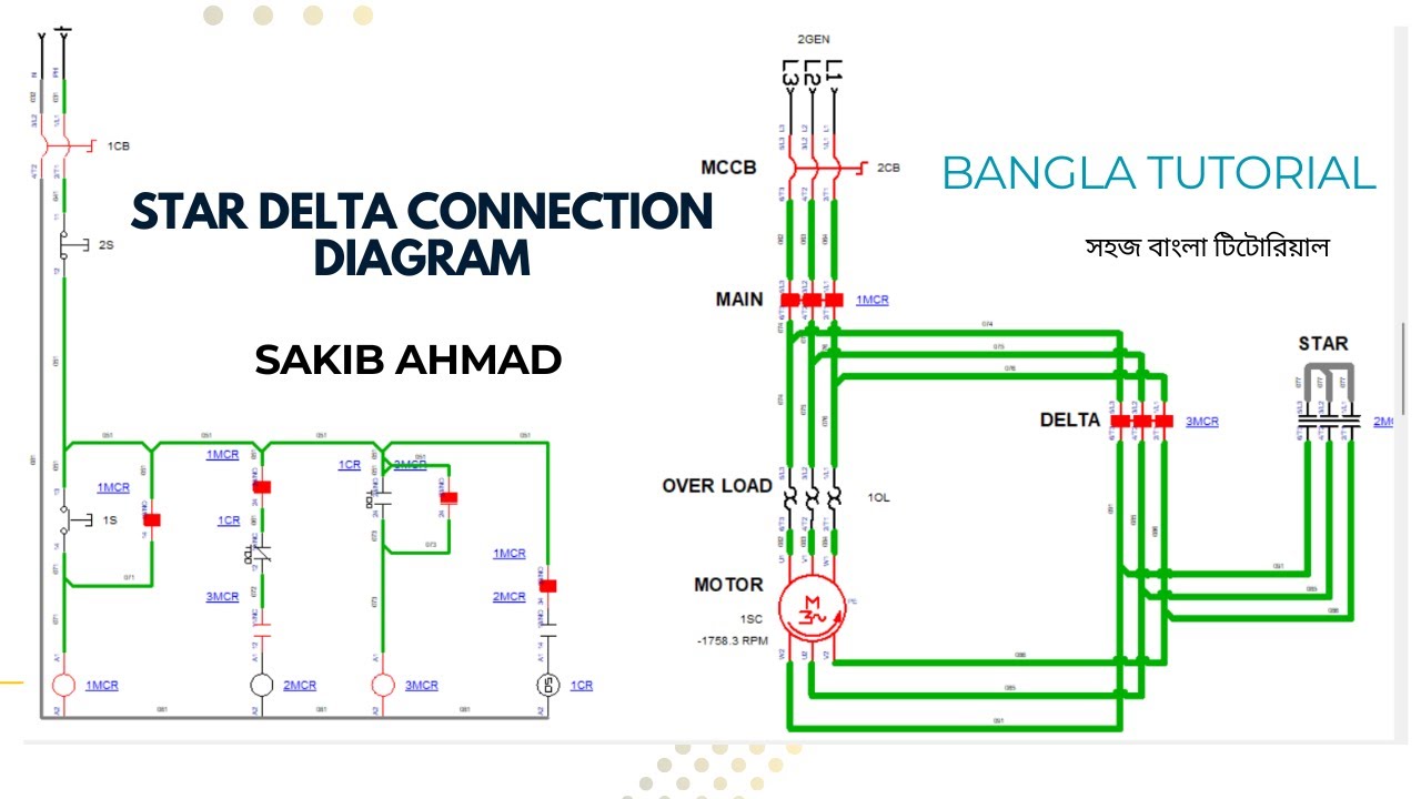 Automatic Star Delta Starter Control & Power Circuit | Automation Studio (Bangla Tutorial)