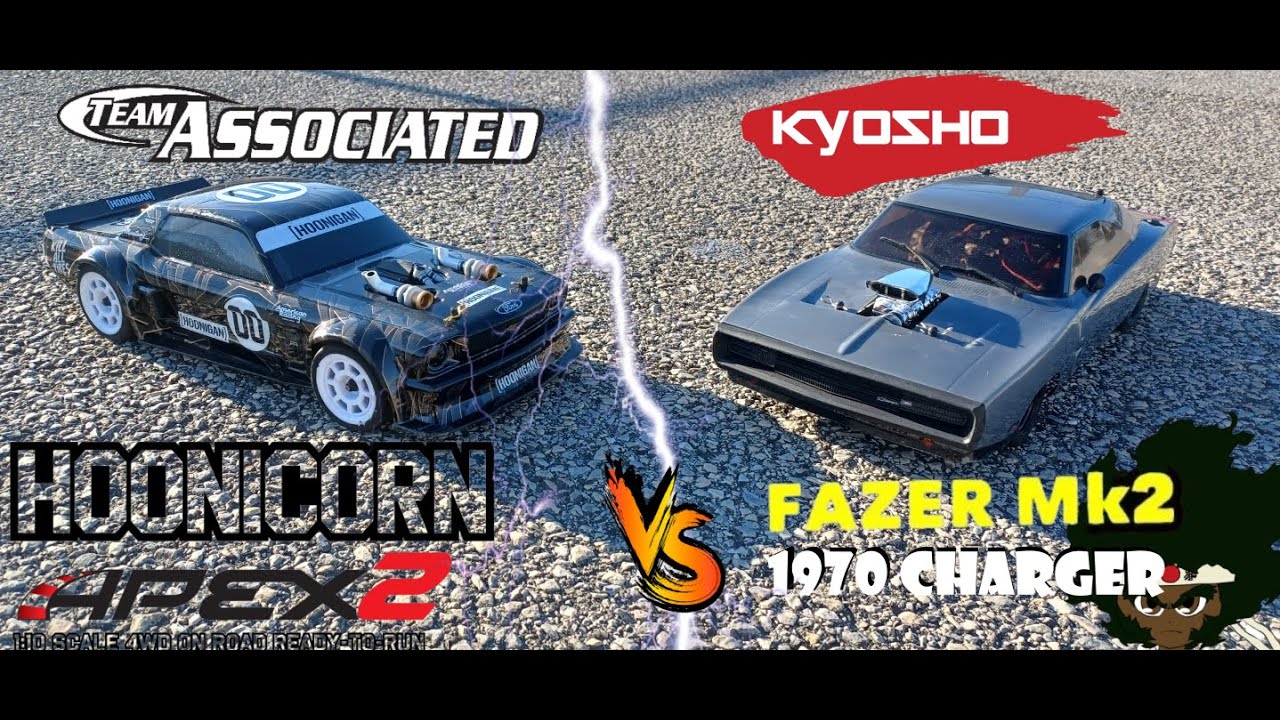 Kyosho Fazer MK2 1970 Charger против Team Associated Hoonicorn Apex2 3S против