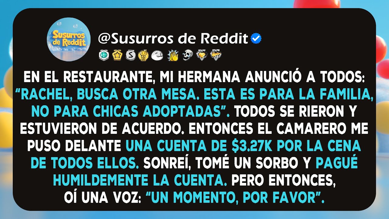 Mi hermana me dijo: “Busca otra mesa” en la cena familiar porque era adoptada y me dio la cuenta de