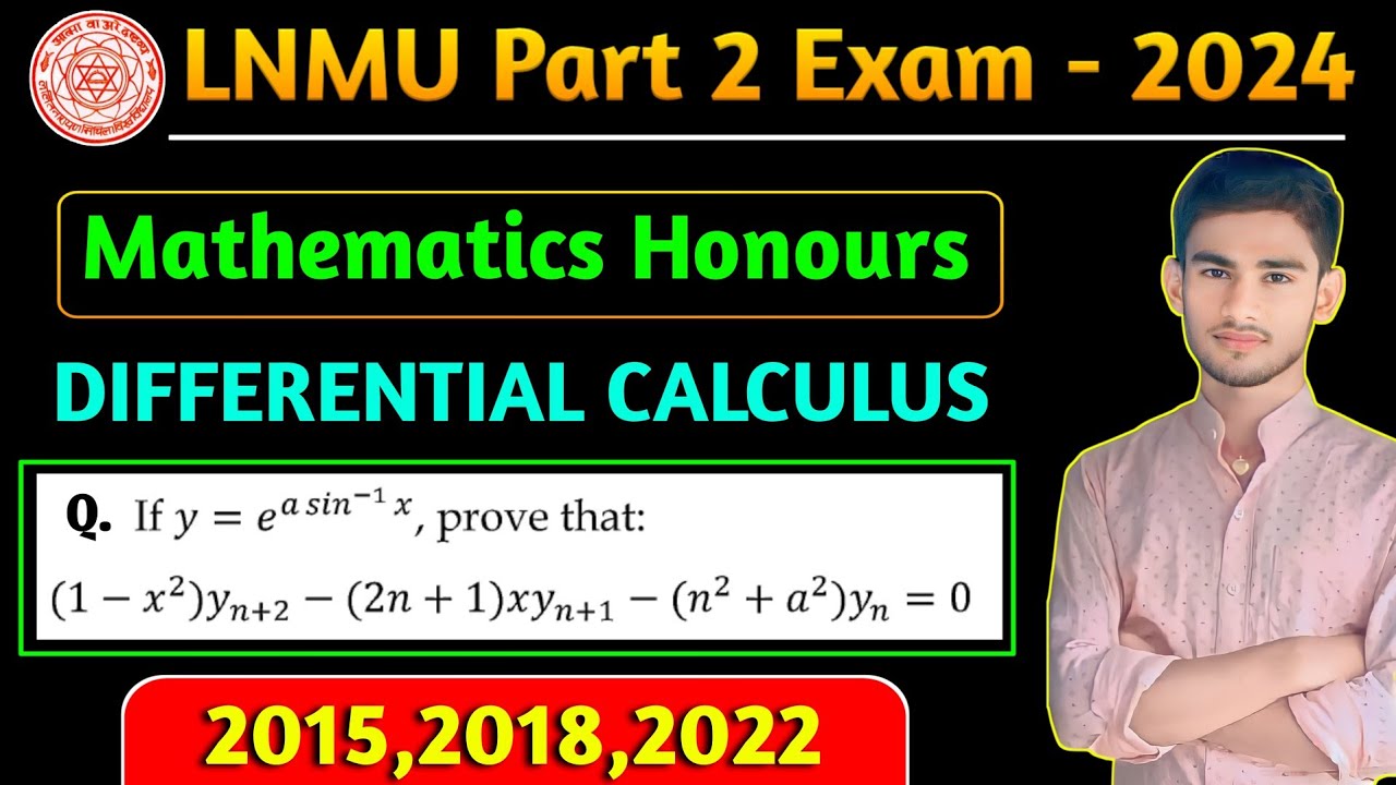If y= e^asin^-1x, prove that (1-x²)yn+2-(2n+1)xyn+1-(n²+a²)yn= 0 | Differential Calculus PYQ