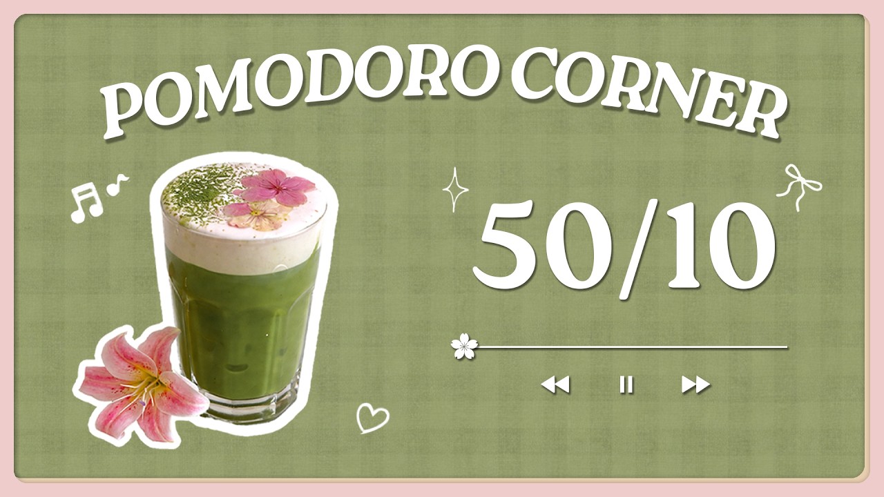 🎧Pink Bow Matcha Latte ✨ 3-hour study with me 30/10 pomodoro | music for studying | focus | adhd