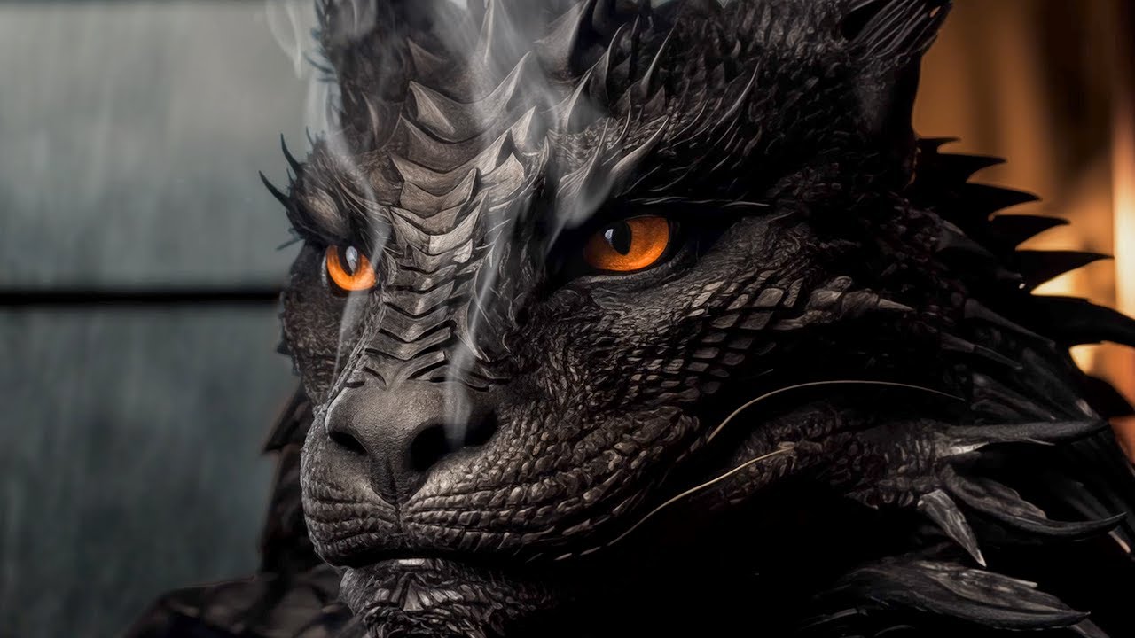De-Stress with a Purring Dragon Panther on a Stormy Night 🐈‍⬛🐉Thunder and Rain 🌩💧💆‍♀️💆‍♂️