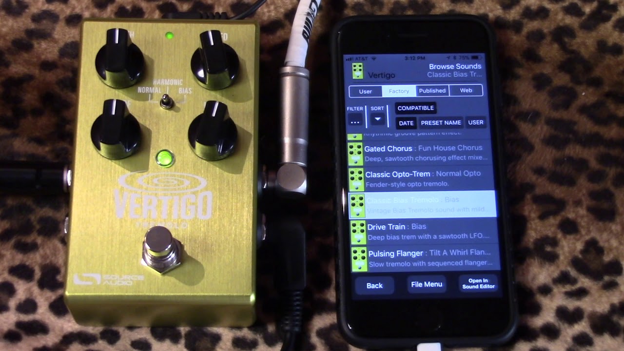 Source Audio VERTIGO TREMOLO one series multi effect with iPhone Neuro App