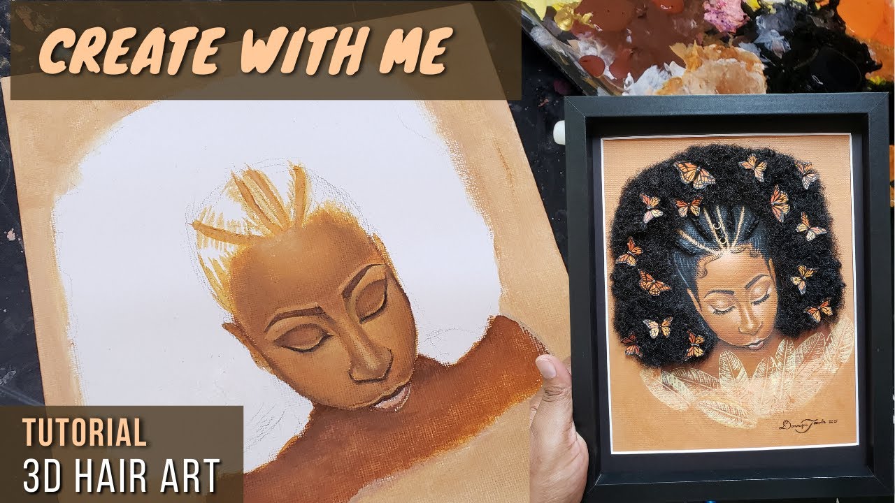 DIY 3D HAIR ART | How To Create 3D Hair Portraits | BflyByDesign