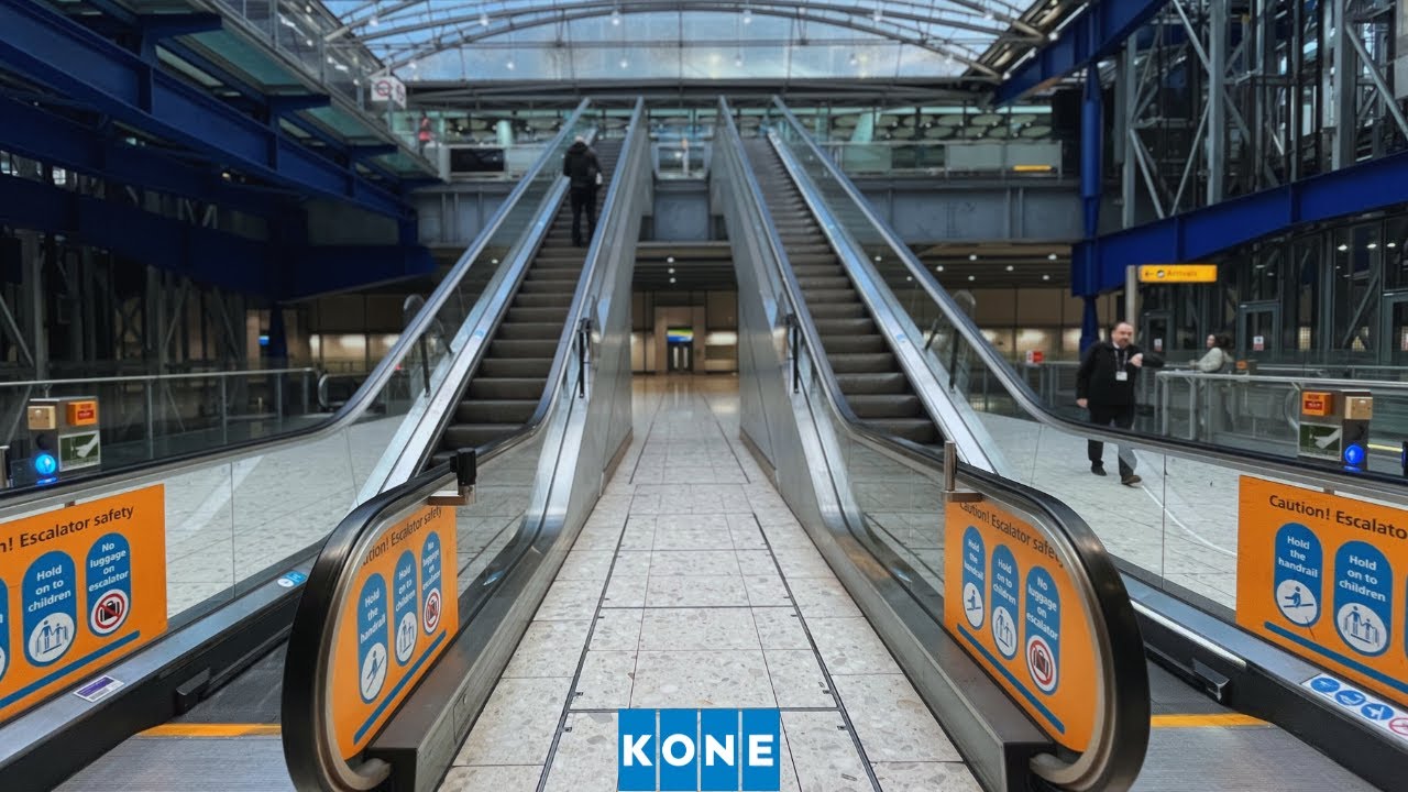Riding 4 KONE escalators at Heathrow Airport Terminal 5, London